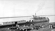 Sternwheeler Distributor and barge at Fort Norman in 1936