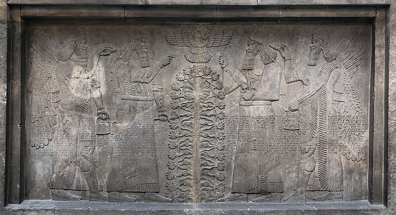 Symbolic scene - king Ashurnasirpal