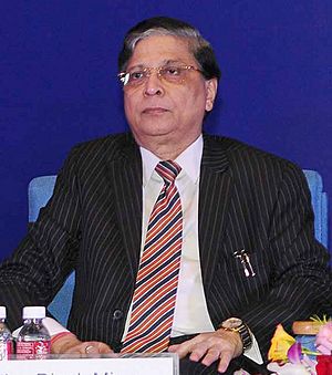 The Chief Justice of India, Justice Shri Dipak Misra during the 24th Foundation Day Function of the National Human Rights Commission (NHRC), in New Delhi on October 12, 2017 (cropped).jpg