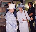 The Queen and Helen Sharman at the National Space Centre