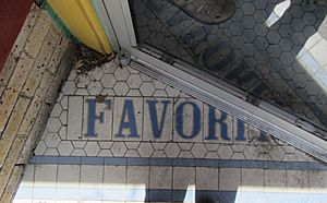 The entry floor of the Favorite Theatre, a former silent movie theatre in Omaha, Nebraska