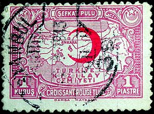 Timbre Turquie Croissant rouge 1928