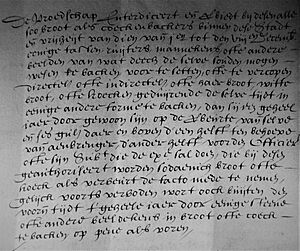 Verbod op gebak voor Sint-Nicolaas 1 tot 8 december - Pastry ban - Buurspraakboek Utrecht 16 november 1655