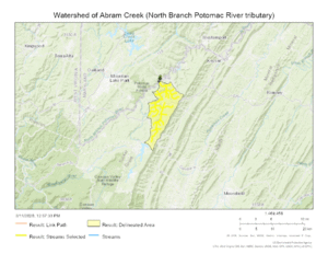Watershed of Abram Creek (North Branch Potomac River tributary)