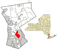 Location of White Plains within Westchester County