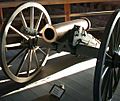 12 pounder mountain howitzer on display at Fort Laramie in eastern Wyoming