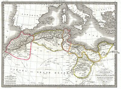 1829 Lapie Map of the Eastern Mediterranean, Morocco, and the Barbary Coast - Geographicus - Barbarie-lapie-1829