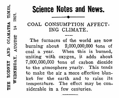 19120814 Coal Consumption Affecting Climate - Rodney and Otamatea Times