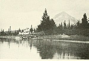 Abandoned sternwheeler at Golden BC ca 1920