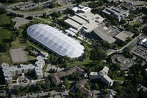 Aerial shot of the Olympic Oval