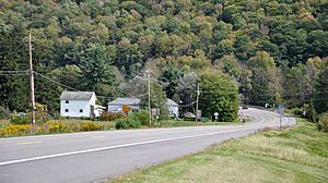 Scattered houses in Ansonia, along Route 6