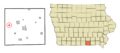 Appanoose County Iowa Incorporated and Unincorporated areas Plano Highlighted