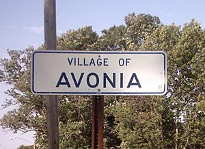 Avonia Village, PA sign