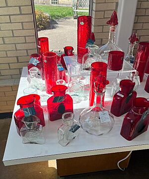 Blenko glassware ruby and clearCropped