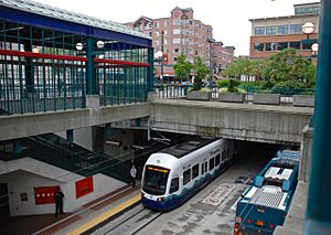 Both levels of International District-Chinatown station (2010)