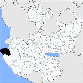 Location of the municipality of Cabo Corrientes within the state of Jalisco