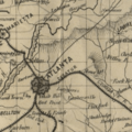 Civil War map with Flat Rock listed