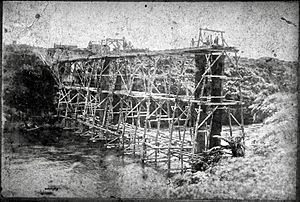 Claudelands Bridge construction about 1882