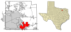 Location of Wylie in Collin County, Texas