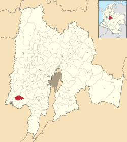 Location of the town of Agua de Dios in the Cundinamarca Department.