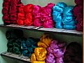 Colours of India - Silk yarn waiting to be made into saris