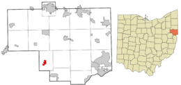 Location of Summitville in Columbiana County, Ohio.