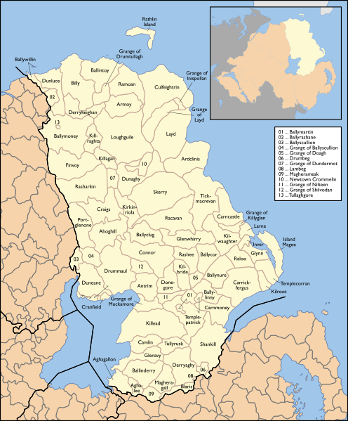 Image: County Antrim Civil Parish Map