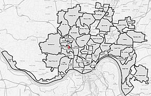 English Woods (red) within Cincinnati, Ohio.