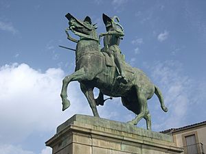Estatua ecuestre de Pizarro (Trujillo, España) 01