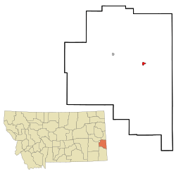 Location of Baker, Montana