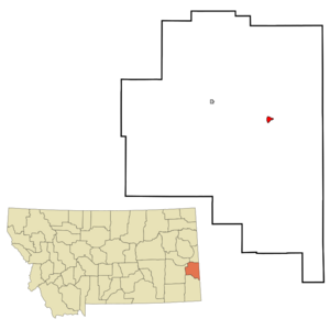 Location of Baker, Montana