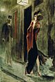 Felicien Rops, The Human Parody (1878-1881) watercolor, pastel, chalk (22.5 x 15cm)