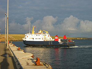 Ferry at Whale Geo pier, Westray - geograph.org.uk - 33804