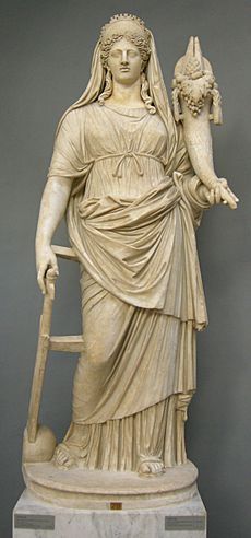 Fortuna, rielaborazione romana da originale greco del IV secolo ac. con testa non pertinente, da tor bovicciana (ostia), inv. 2244