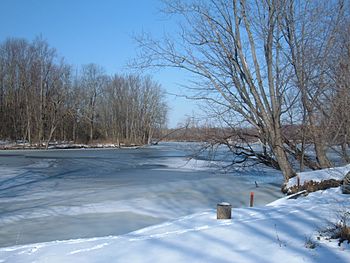 Frozen Oneida River as viewed from my backyard in Clay, NY.jpg