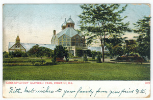 Garfield Park Conservatory, Chicago circa 1907 postcard (front)f