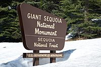 Giant Sequoia National Monument Sign