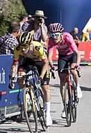 Primož Roglič and Geraint Thomas riding at the 2023 Giro d'Italia
