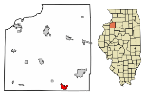 Location of Galva in Henry County, Illinois.
