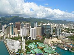Downtown Honolulu, the city and county urban center, in 2007.