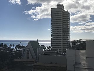 Kapahulu neighborhood of Waikiki from the Hilton Waikiki Beach