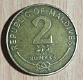 MALADIVES COIN 2 RUFIYAA FRONT VIEW