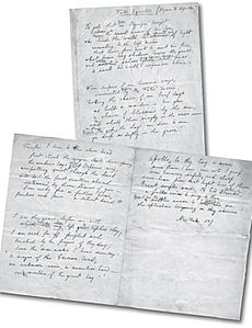 Manuscript of Vates Ignotus poem by Caroline Fitzgerald, 1887