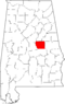 Map of Alabama highlighting Coosa County.svg