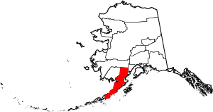 Map of Alaska highlighting Lake and Peninsula Borough