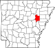 State map highlighting Woodruff County