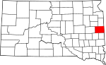 State map highlighting Brookings County