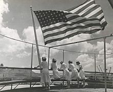 Navy nurses aboard the USS Solace in the Pacific - 1945