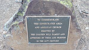 Plaque commemorating St Peter's Anglican church and cemetery, Mount Alford, 2017