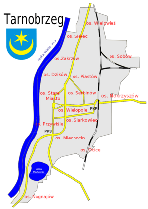 Poland Tarnobrzeg Plan Miasta Osiedla 2010